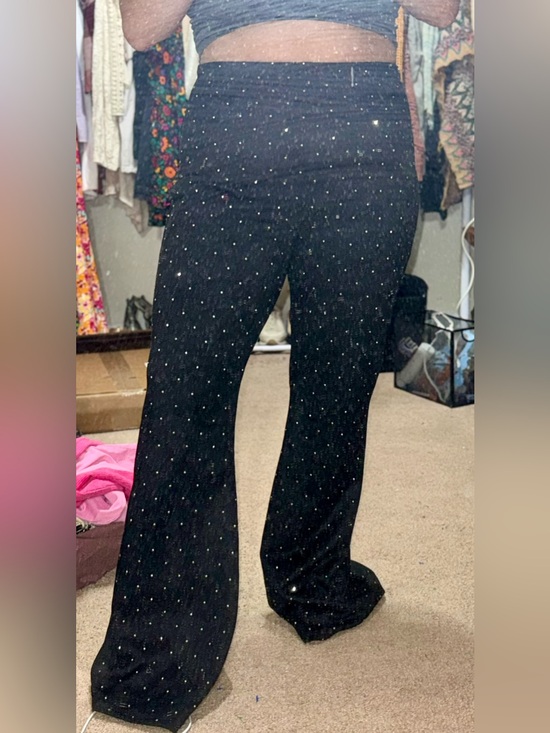 willow & root Pants - Willow + Root Black Wide-Leg Pants with Sparkle Studs
